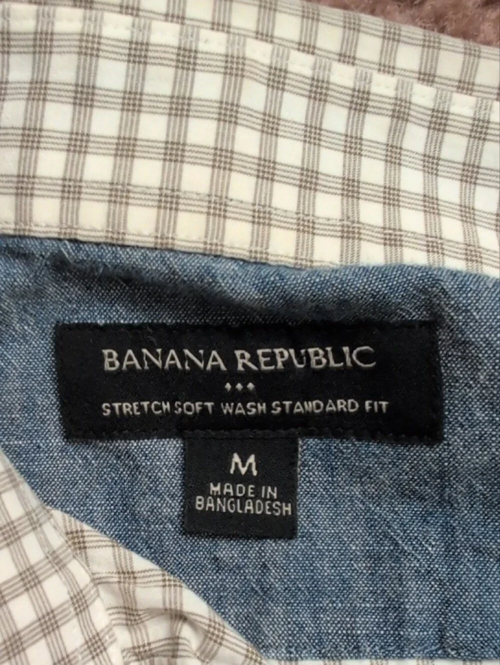 Banana Republic Green and Blue Checked Button-Down Shirt